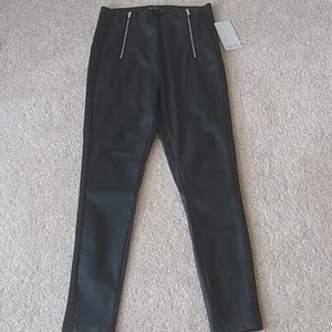 ZARA Faux leather leggings with zippers, black